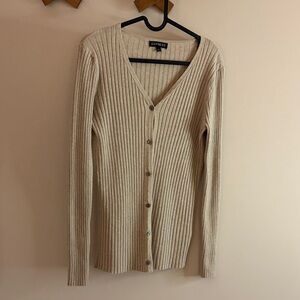 NWOT Express Beige Ribbed Cardigan